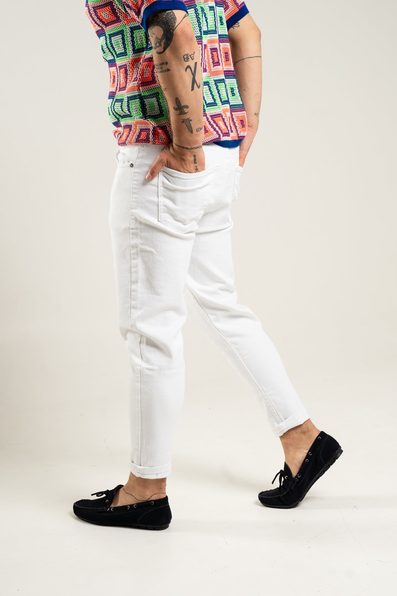 Spodnie Jeansowe - Białe