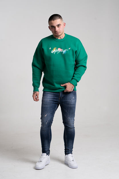 Zielona bluza męska z nadrukiem