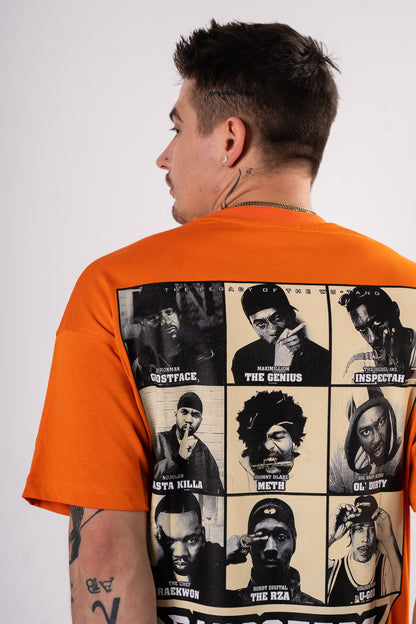 Koszulka Oversize "Gangsters" - pomarańczowa