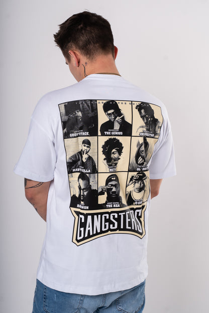 Koszulka Oversize "Gangsters" - biała