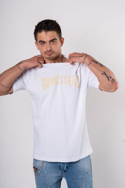 Koszulka Oversize "Gangsters" - biała