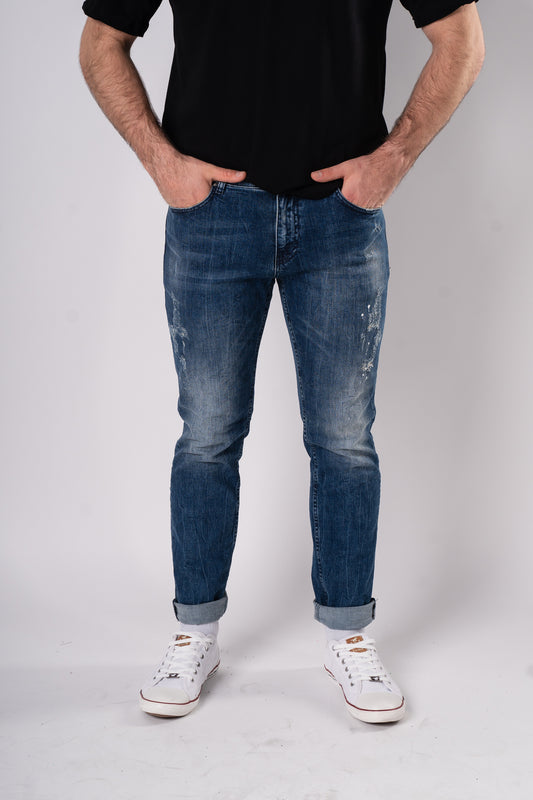 Ciemne jeansy z przetarciami "MenIsland"