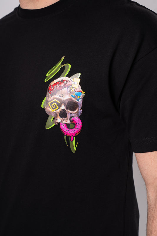 Koszulka Oversize "Skull" - czarny