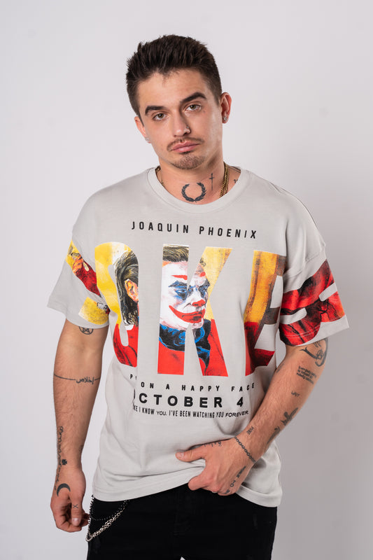 Koszulka Oversize "Joker" - beżowa