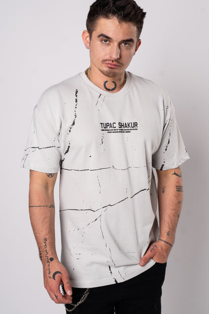 Koszulka Oversize "Tupac" - brudny biały