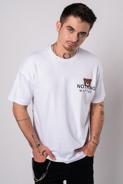 Koszulka Oversize "Nothing Matter" - Biała
