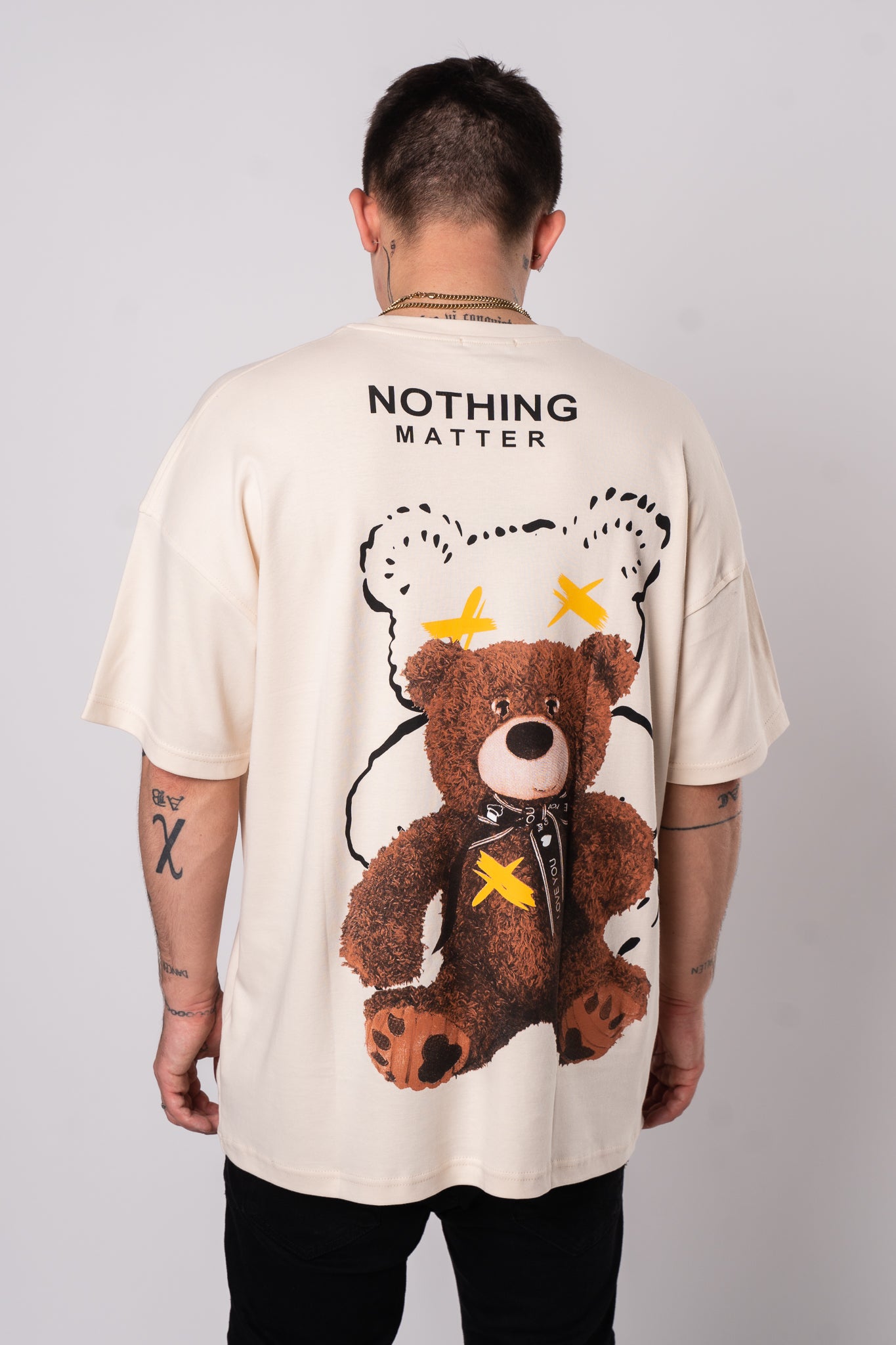 Koszulka Oversize "Nothing Matter" - Beżowa