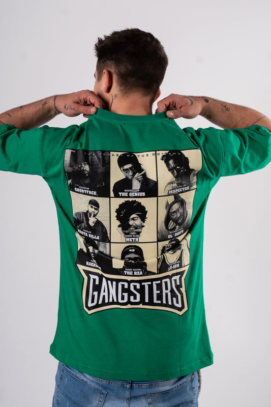 Koszulka Oversize "Gangsters" - zielona