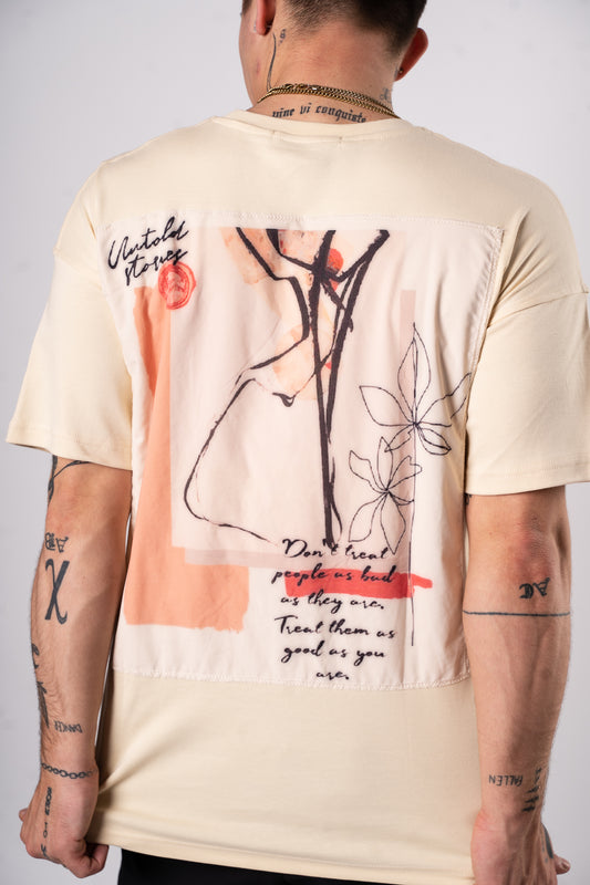 Koszulka Oversize "I am Fine" - Musztardowy
