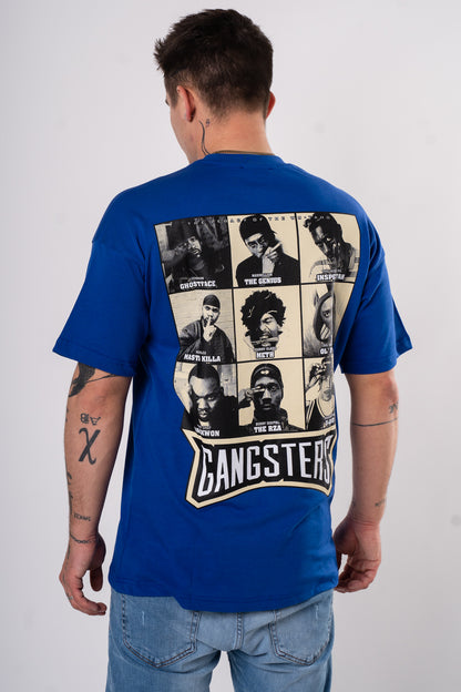 Koszulka Oversize "Gangsters" - niebieska