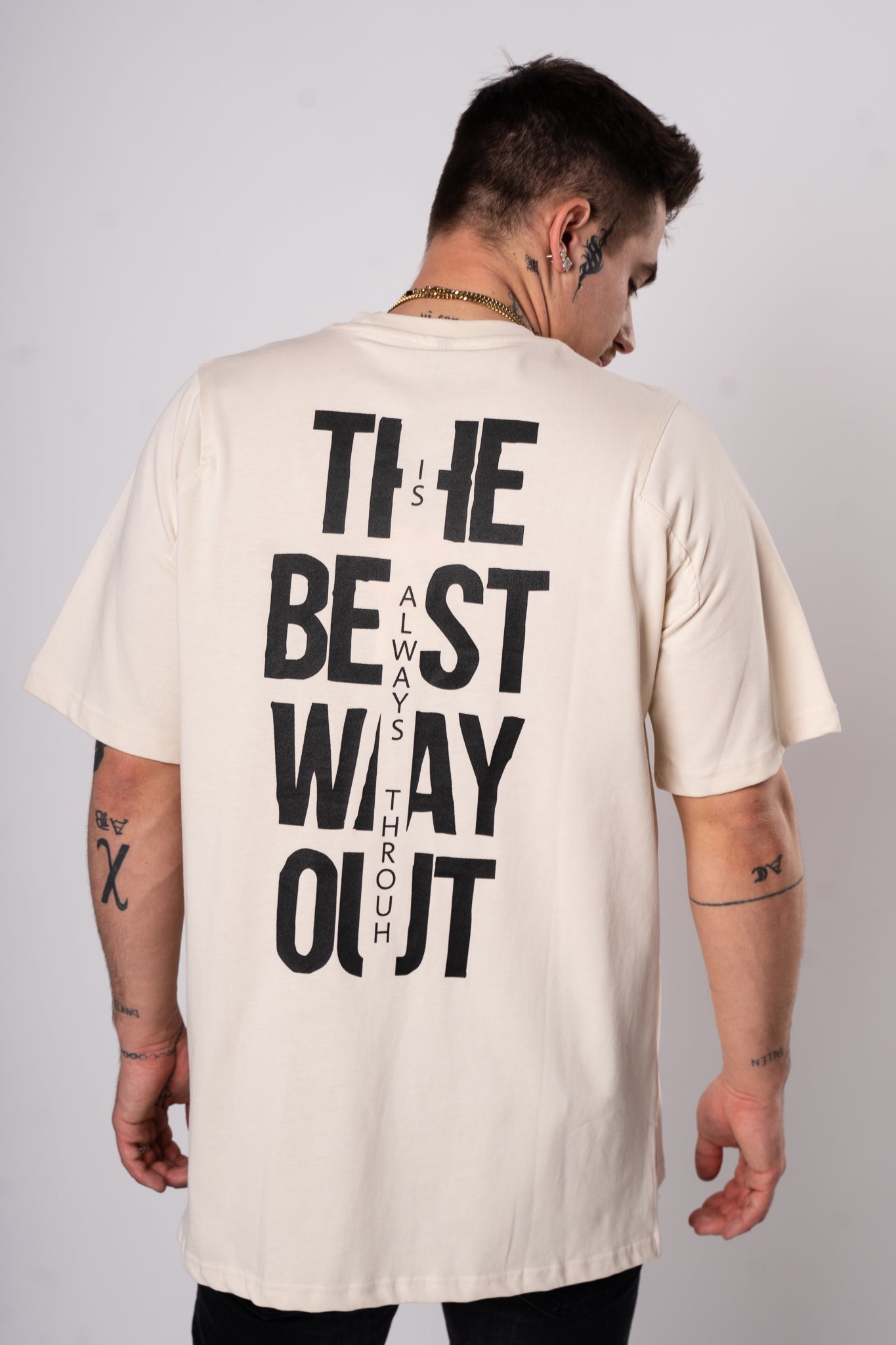 Koszulka Oversize "The Best Way Out" - biała
