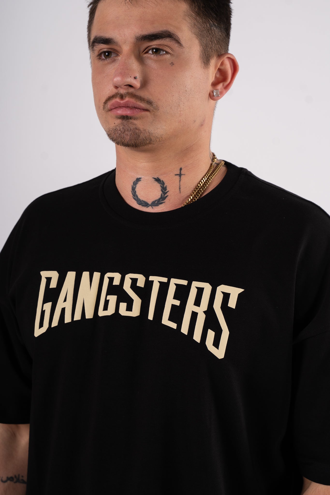 Koszulka Oversize "Gangsters" - czarna